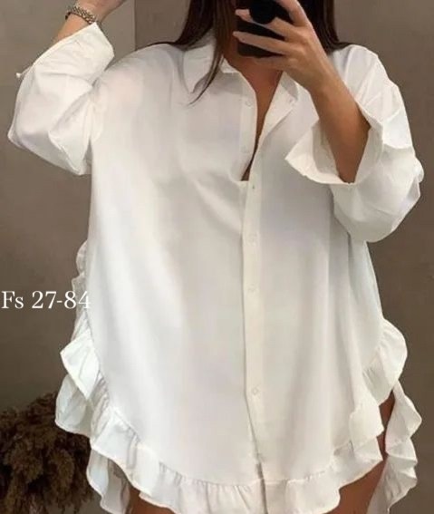 рубашка с оборками,длинная рубашка,рубашка туника,блузка с оборками,длинная рубашка женская