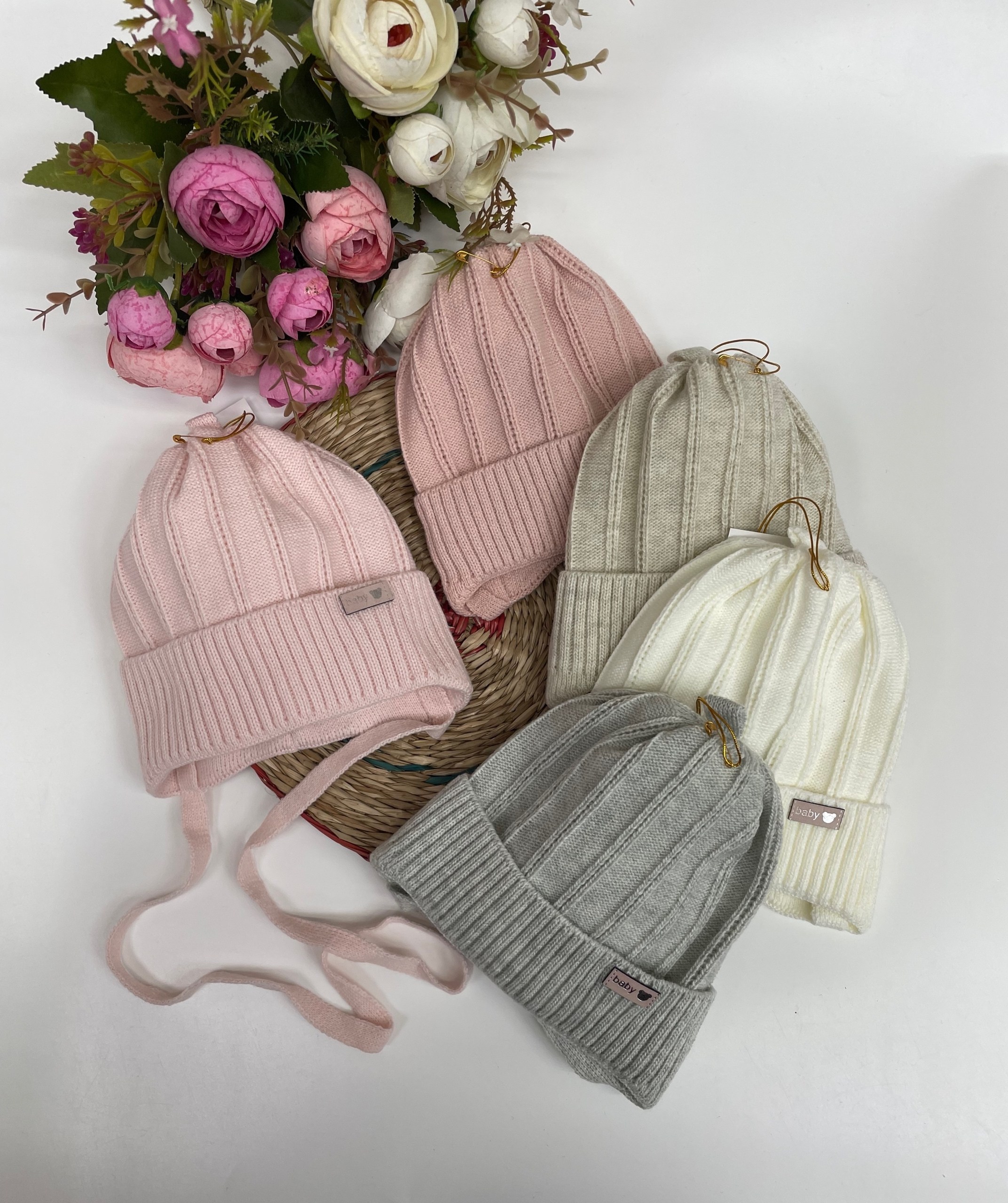 шапочка для новорожденного,шапочка для малыша,детские шапочки,шапка вязаная для девочек,шапочка