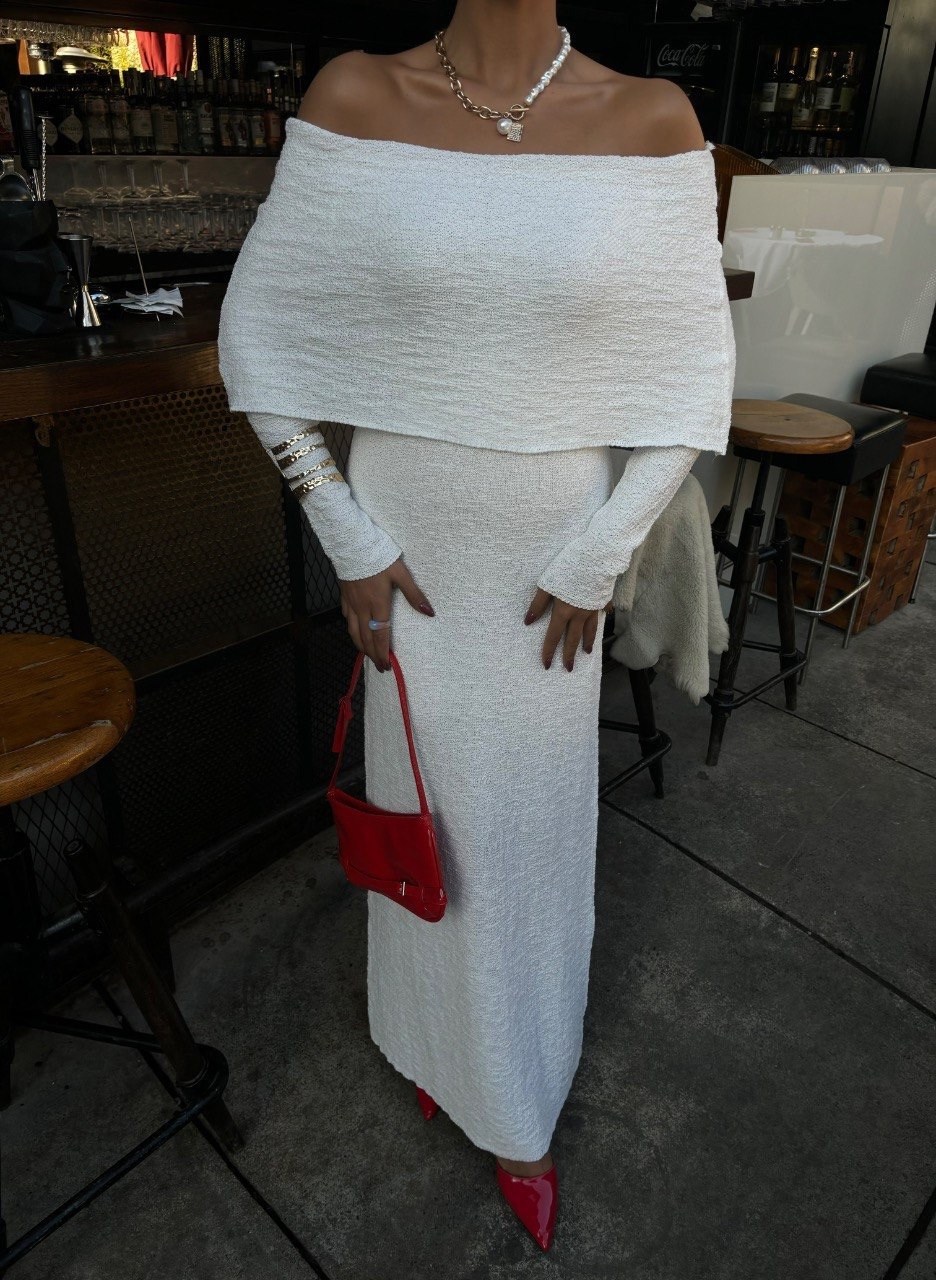 платье премиум,трикотажное платье с открытыми плечами,платье стильное,вязаное длинное платье,платье в стиле