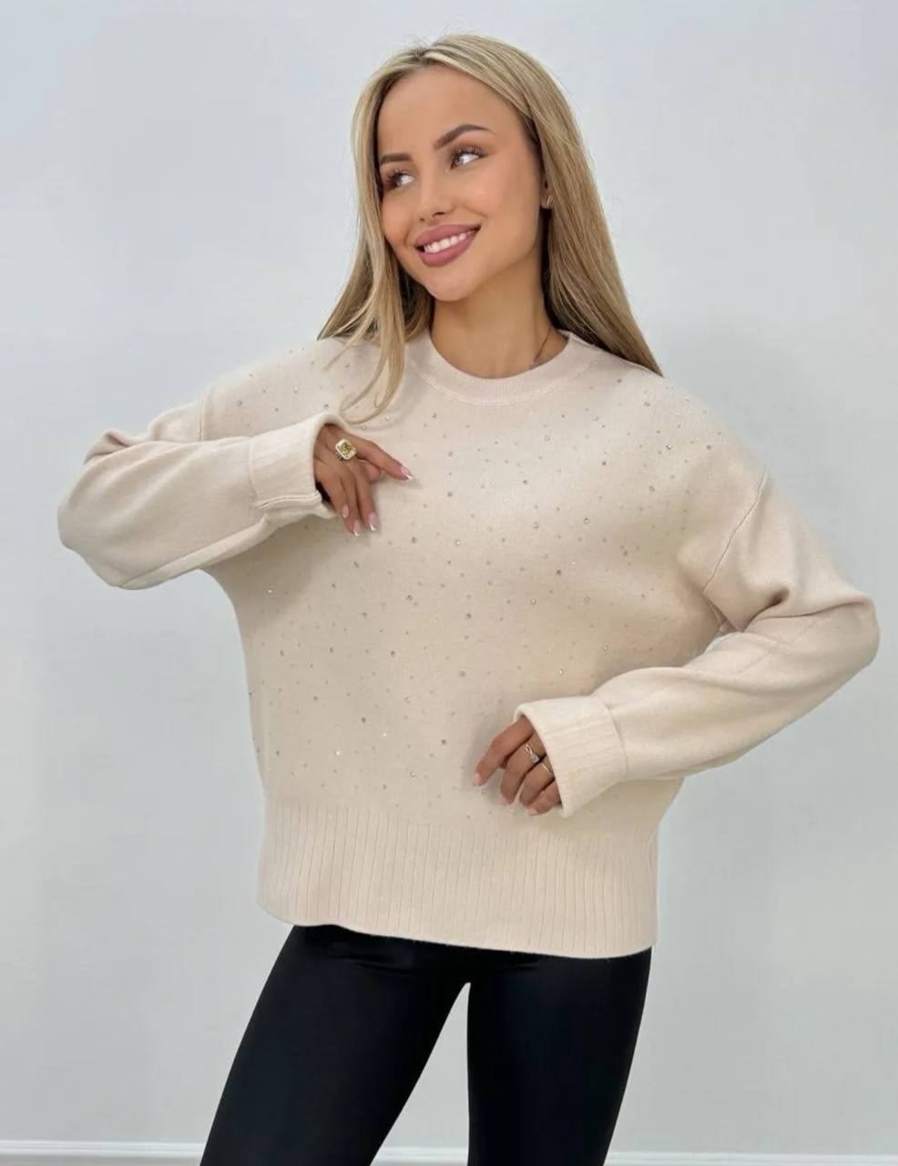 кофта женская,кофта со стразами,свитера женские,джемпер со стразами,свитер