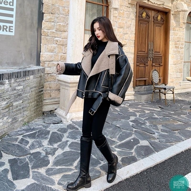 женская зимняя куртка из искусственной кожи,женская куртка из искусственной овечьей кожи,дубленка авиатор зара,женская куртка из искусственной кожи,модная куртка