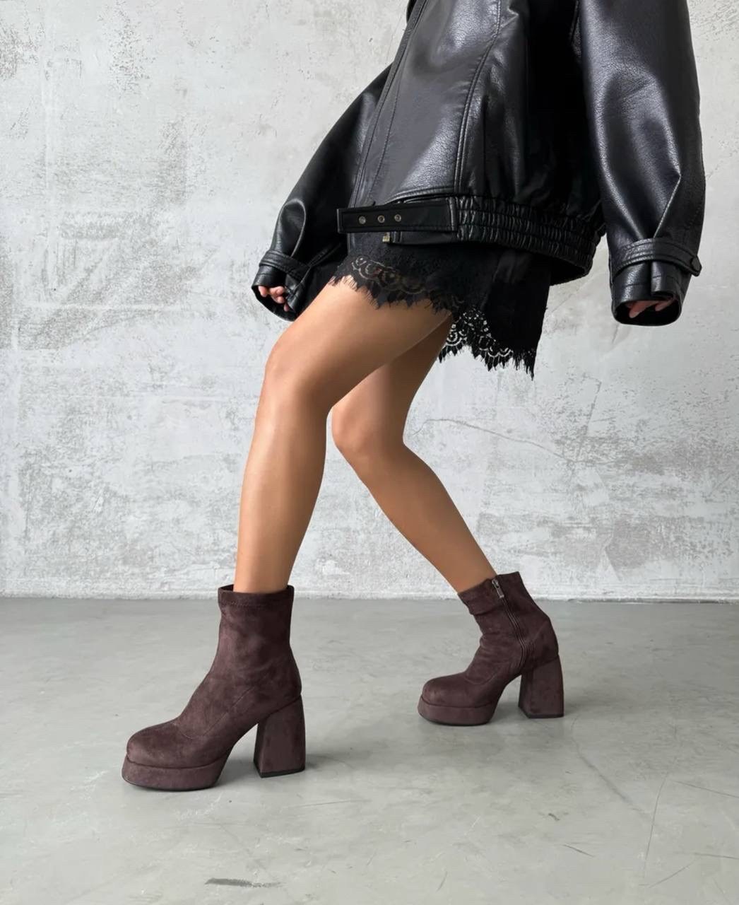 ботильоны замшевые,ботильоны женские,стильные ботильоны,женские ботильоны на платформе,замшевые ботинки