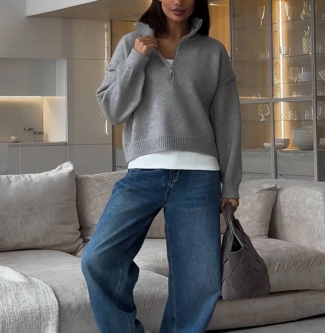 свитер с замком,кофта с замком,кофта с застежкой,свитера женские,свитер кофта оверсайз