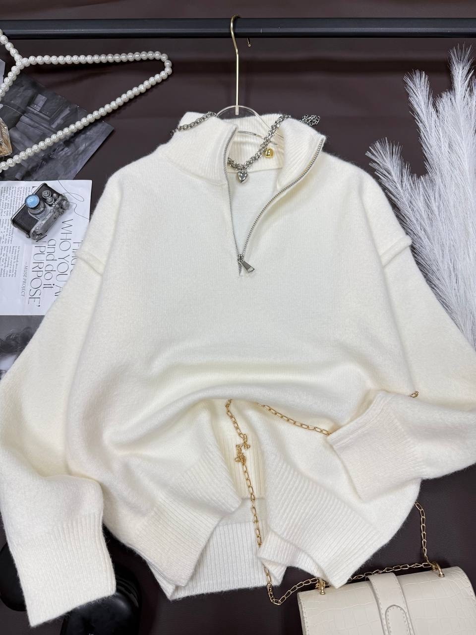 свитер с замком,кофта с замком,кофта с застежкой,свитера женские,свитер кофта оверсайз