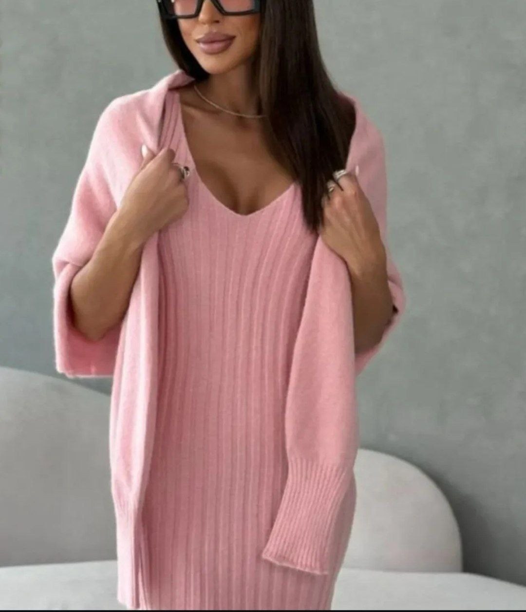 костюм двойка платье и кофта,костюм платье с кофтой,вязаные костюмы,женский вязаный костюм,костюм платье и свитер теплый