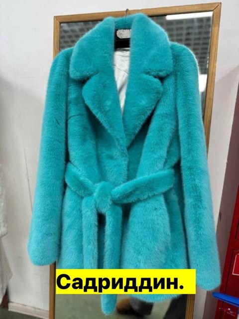 шуба искусственная,шуба барбара алвиси,голубая шуба,женская шуба,шубка