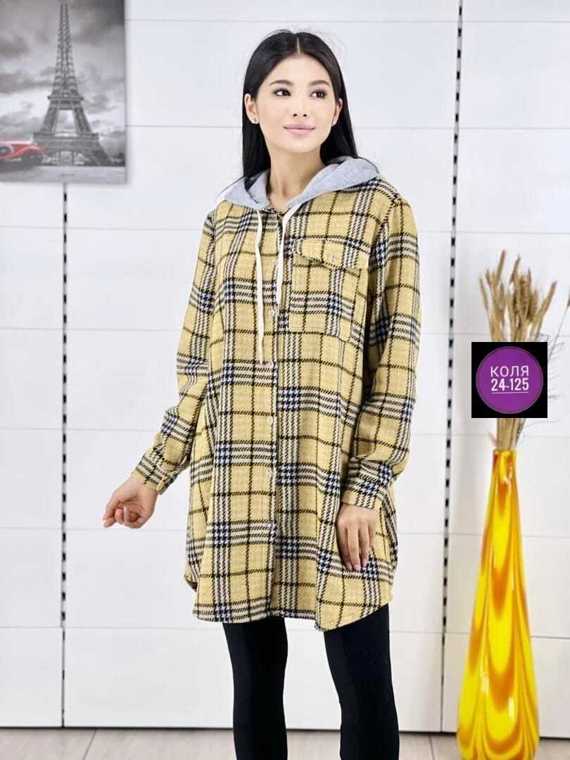 рубашка оверсайз теплая в клетку удлиненная,рубашка теплая в клетку с капюшоном,рубашка теплая,рубашка женская,теплая рубашка оверсайз в клетку с капюшоном