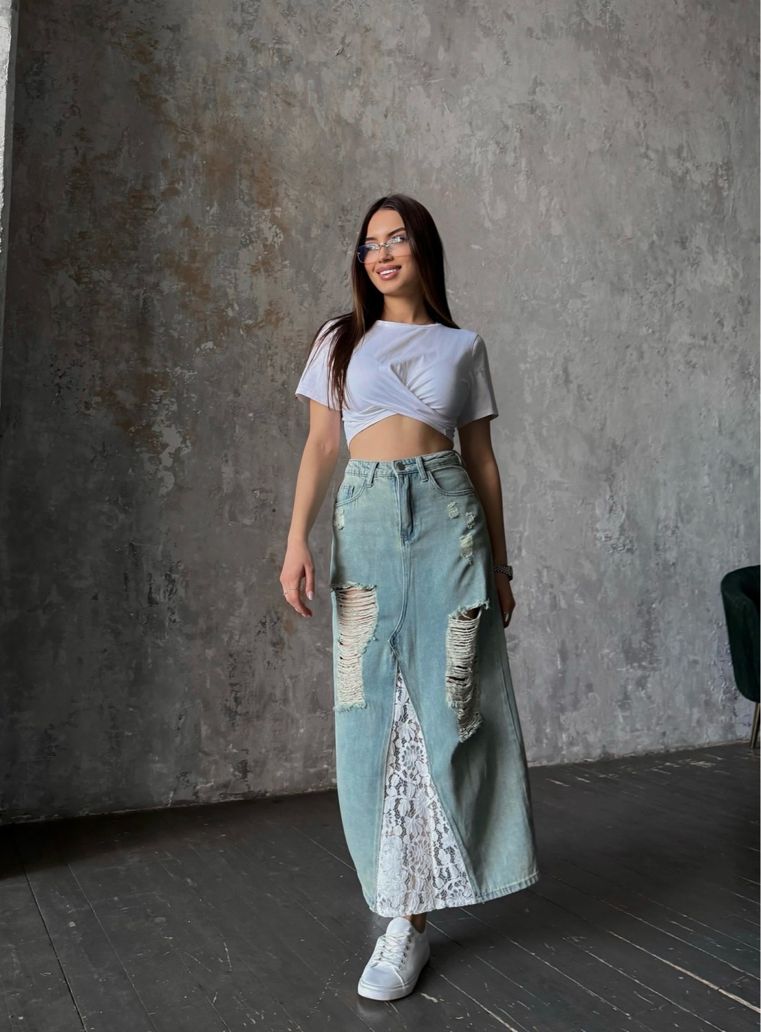 женские джинсовые юбки,джинсовая юбка,джинсовая длинная юбка,джинсовая юбка с кружевом,юбка джинсовая с разрезами