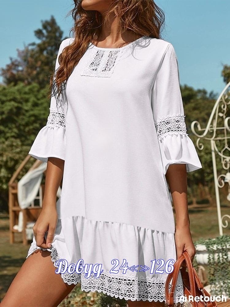 платье туника,женский платье,платье летнее женское,платье с кружевами,свободные платья для женщин
