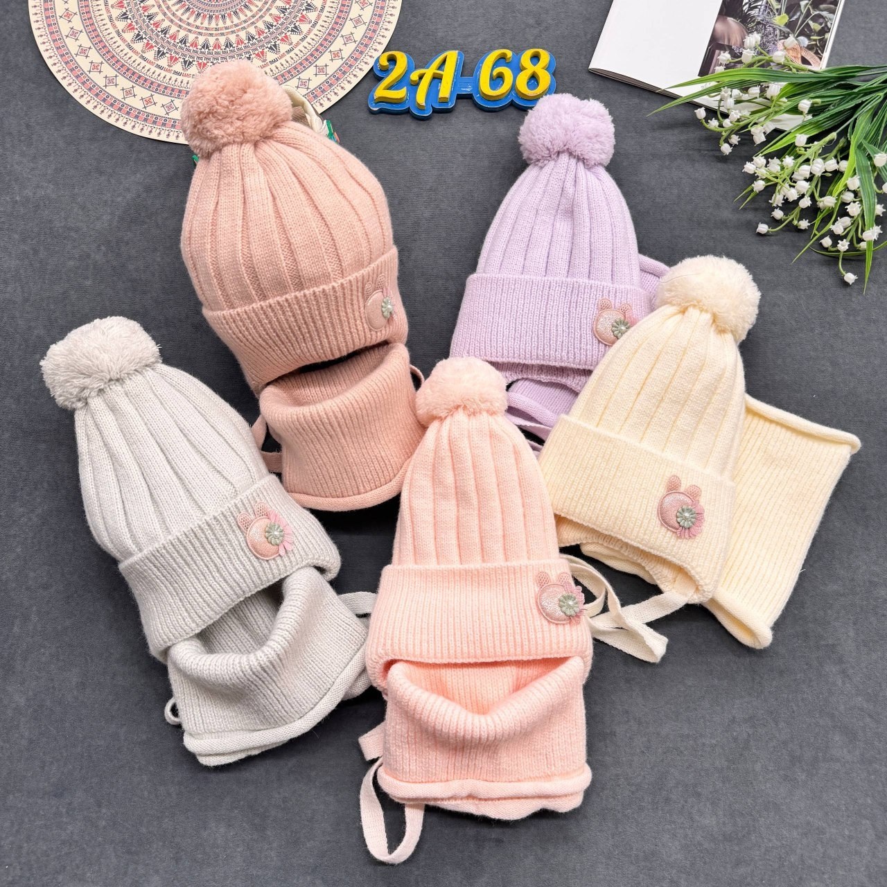 комплект шапка снуд,шапка вязаная для девочек,детские шапки,шапки комплект,комплект детский шапка