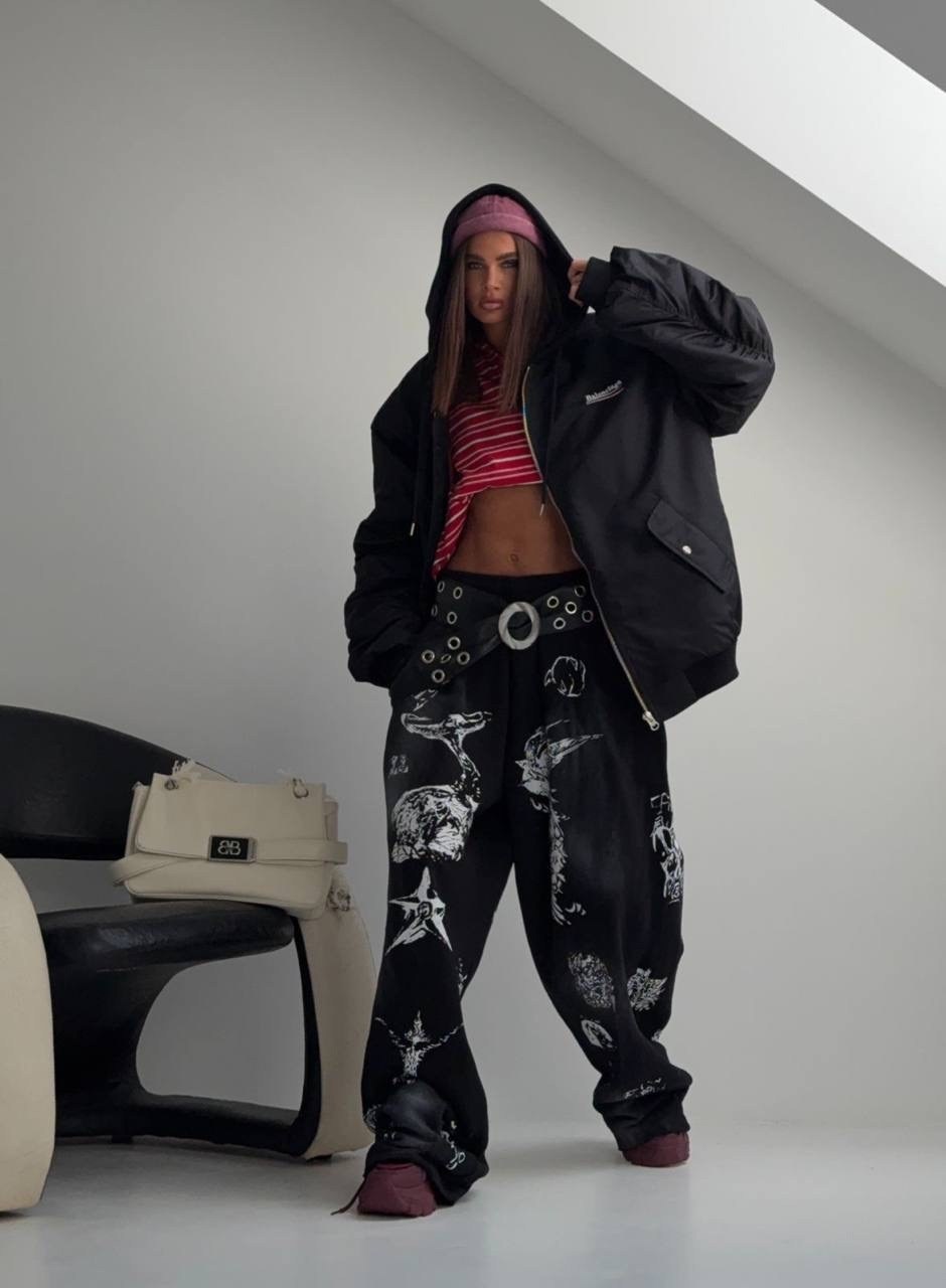 хип хоп стиль,куртка оверсайз,женский брюки,одежда для женщин