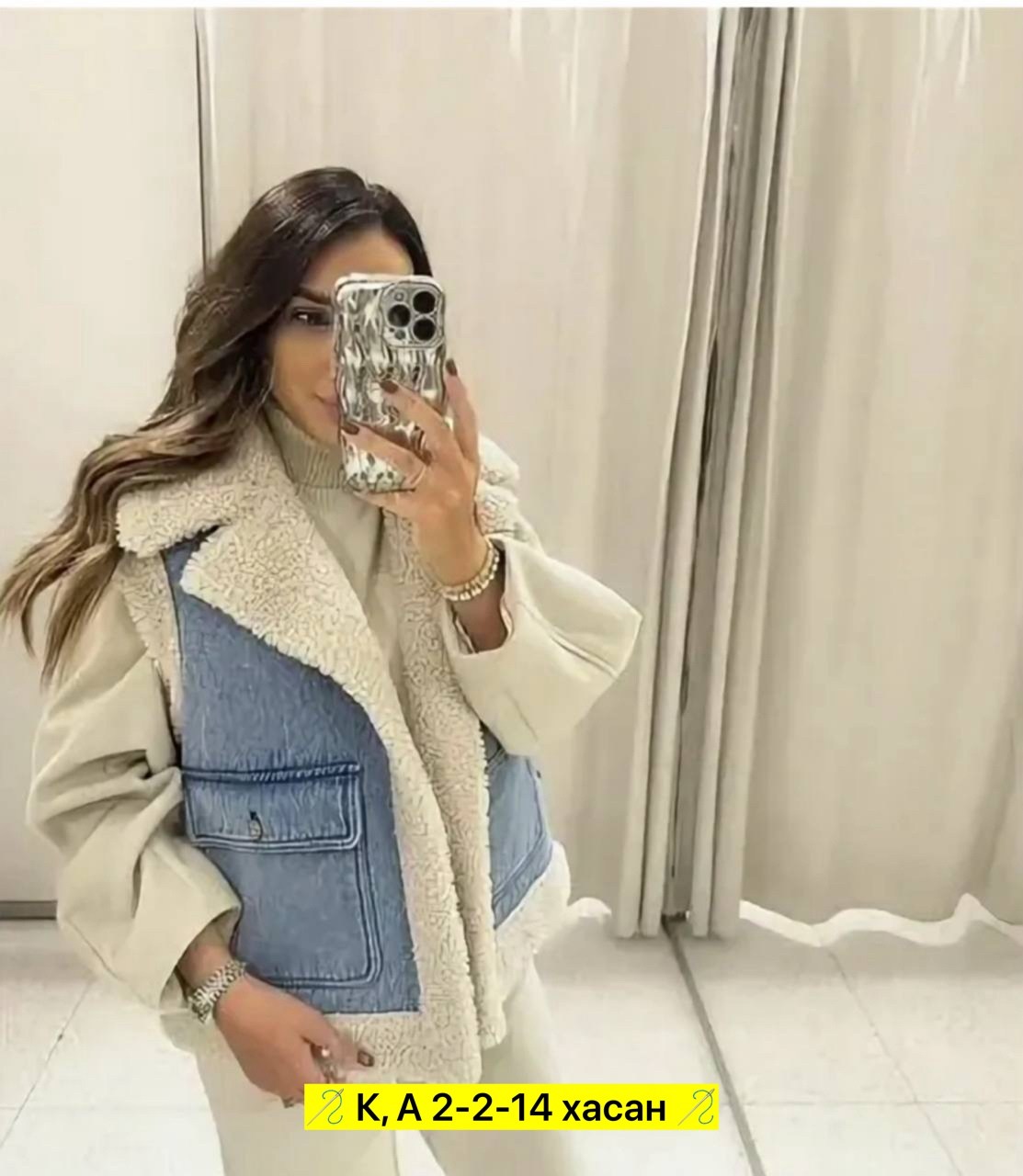 женская джинсовая куртка с мехом,джинсовая куртка с мехом,теплый жилет,жилет женский джинсовый,жилетка авиатор