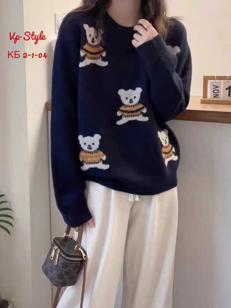 свитера женские,модные свитера,вязаные свитера,свитер,свитер с медведем