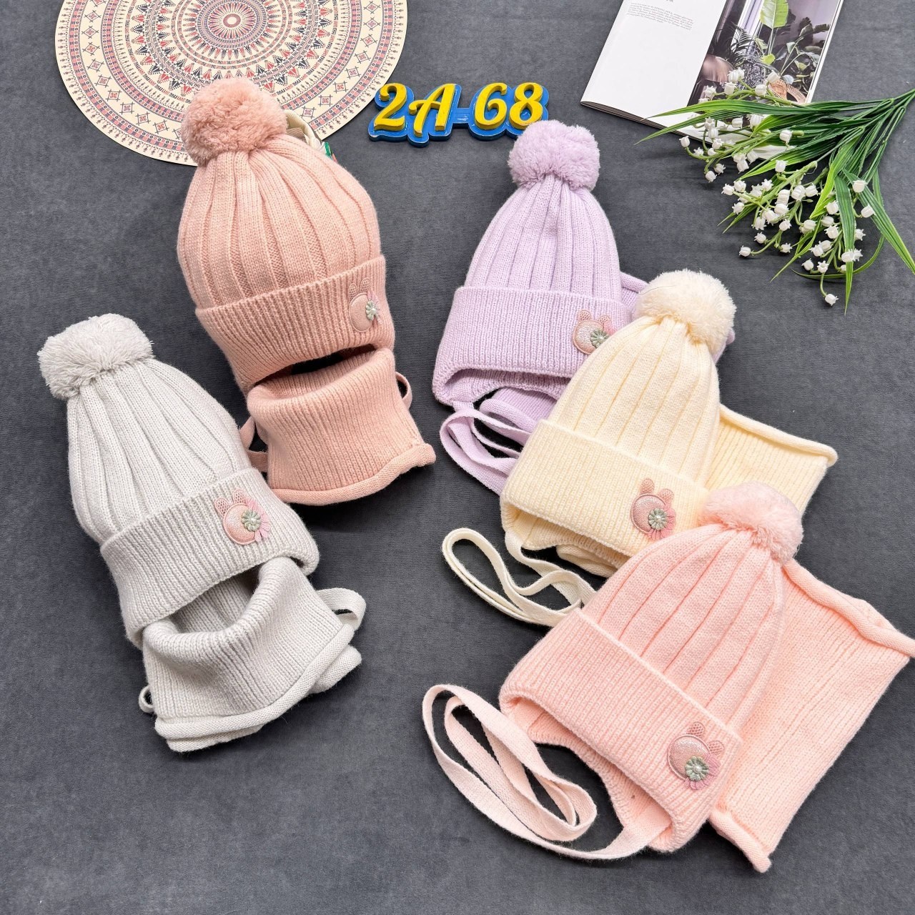 комплект шапка снуд,шапка вязаная для девочек,детские шапки,шапки комплект,комплект детский шапка