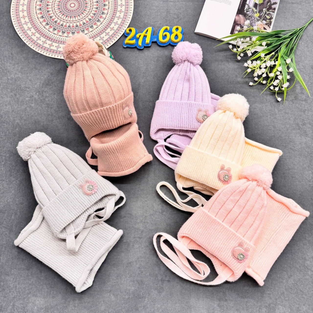 комплект шапка снуд,шапка вязаная для девочек,детские шапки,шапки комплект,комплект детский шапка