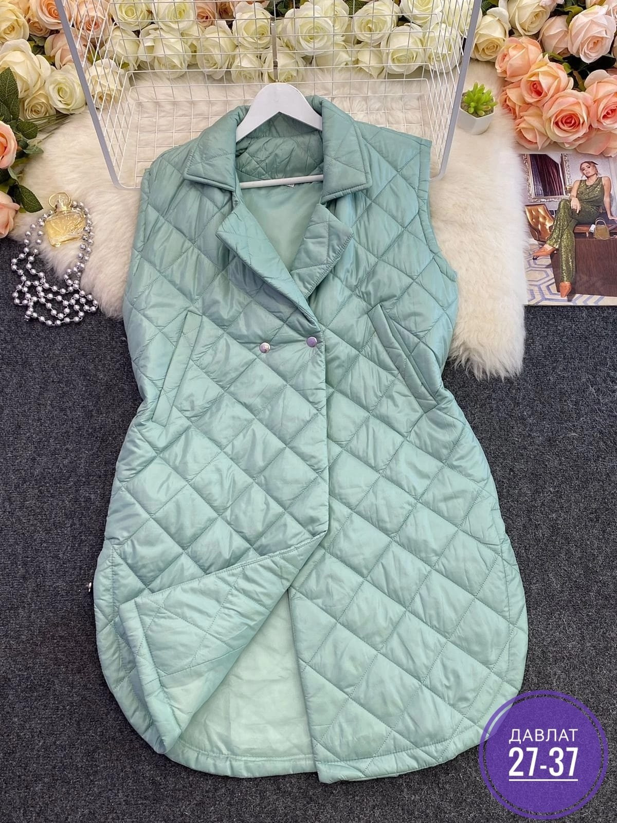 длинная жилетка стеганная женская размер 56-58,жилет на синтепоне,жилетка удлиненная,жилетка женская,жилетка на синтепоне