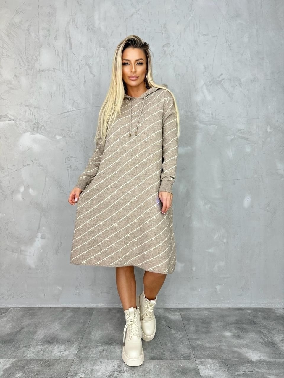 платье теплое,вязаное платье теплое,платье с капюшоном,теплая туника,платье вязаное