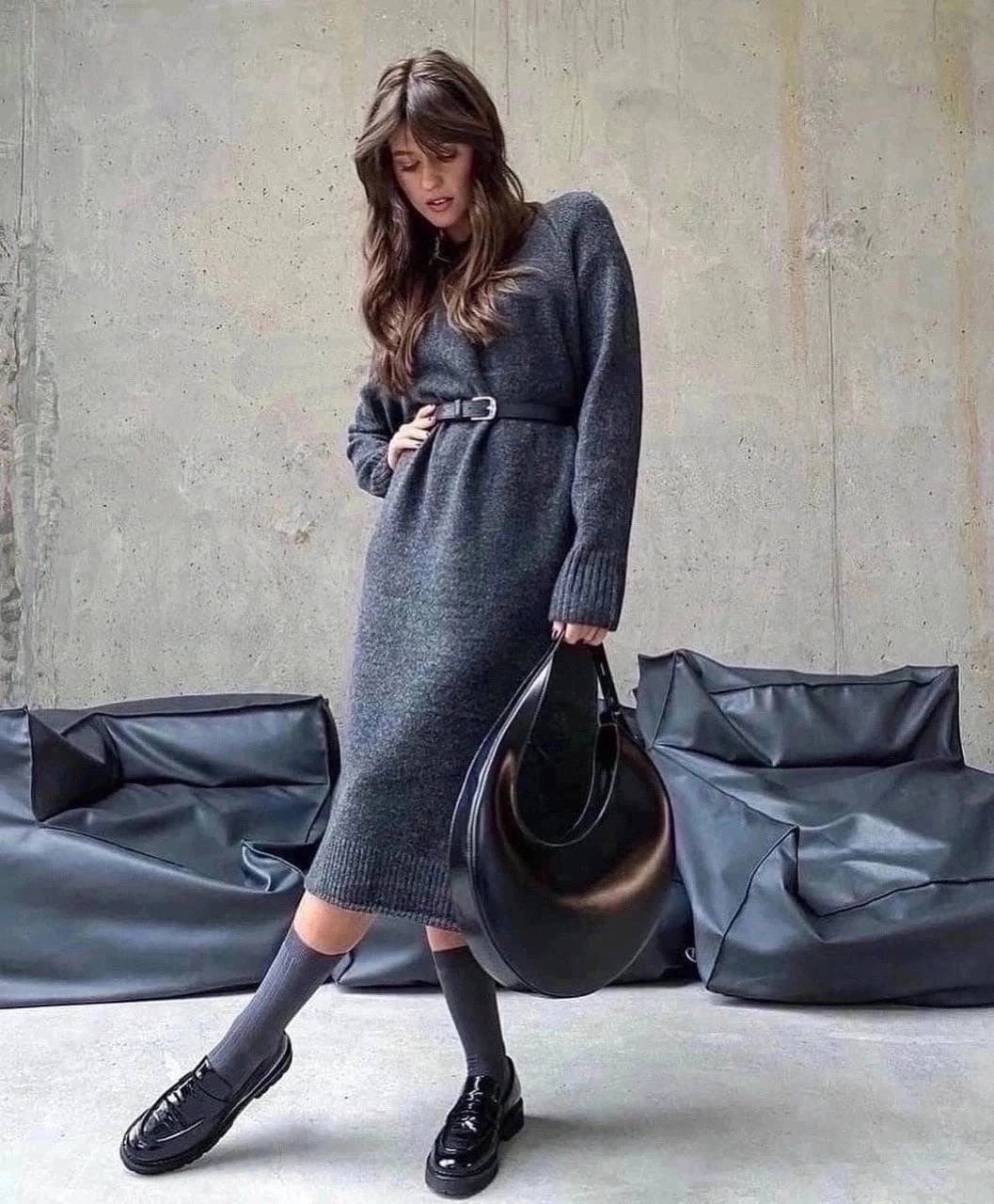 теплое платье,платье вязаное миди,трикотажное платье,платье свитер миди,шерстяное платье