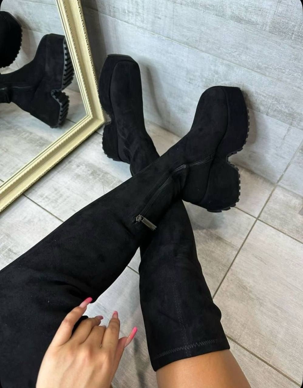 ботфорты зимние на каблуке и платформе,сапоги ботфорты женские,сапоги ботфорты,ботфорты женские,ботфорты зимние на каблуке