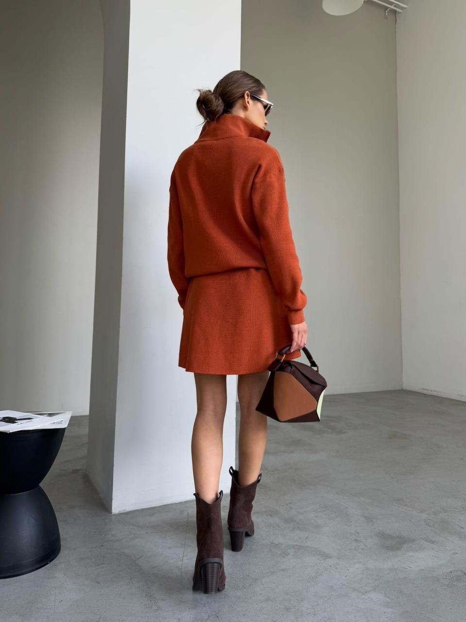 трикотажные костюмы,стильные костюмы,костюм повседневный,женские костюмы с юбкой,теплый костюм с юбкой