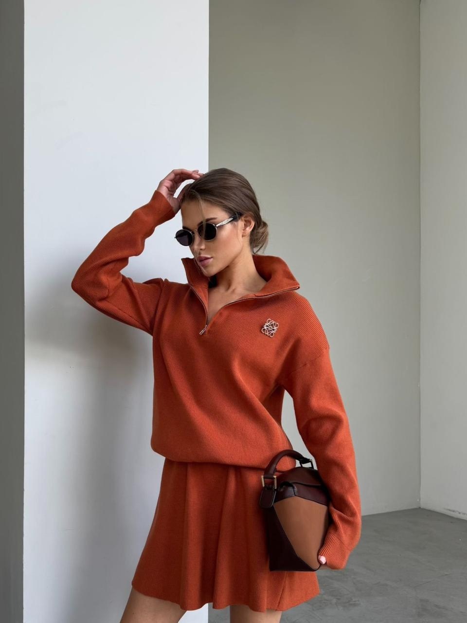 трикотажные костюмы,стильные костюмы,костюм повседневный,женские костюмы с юбкой,теплый костюм с юбкой