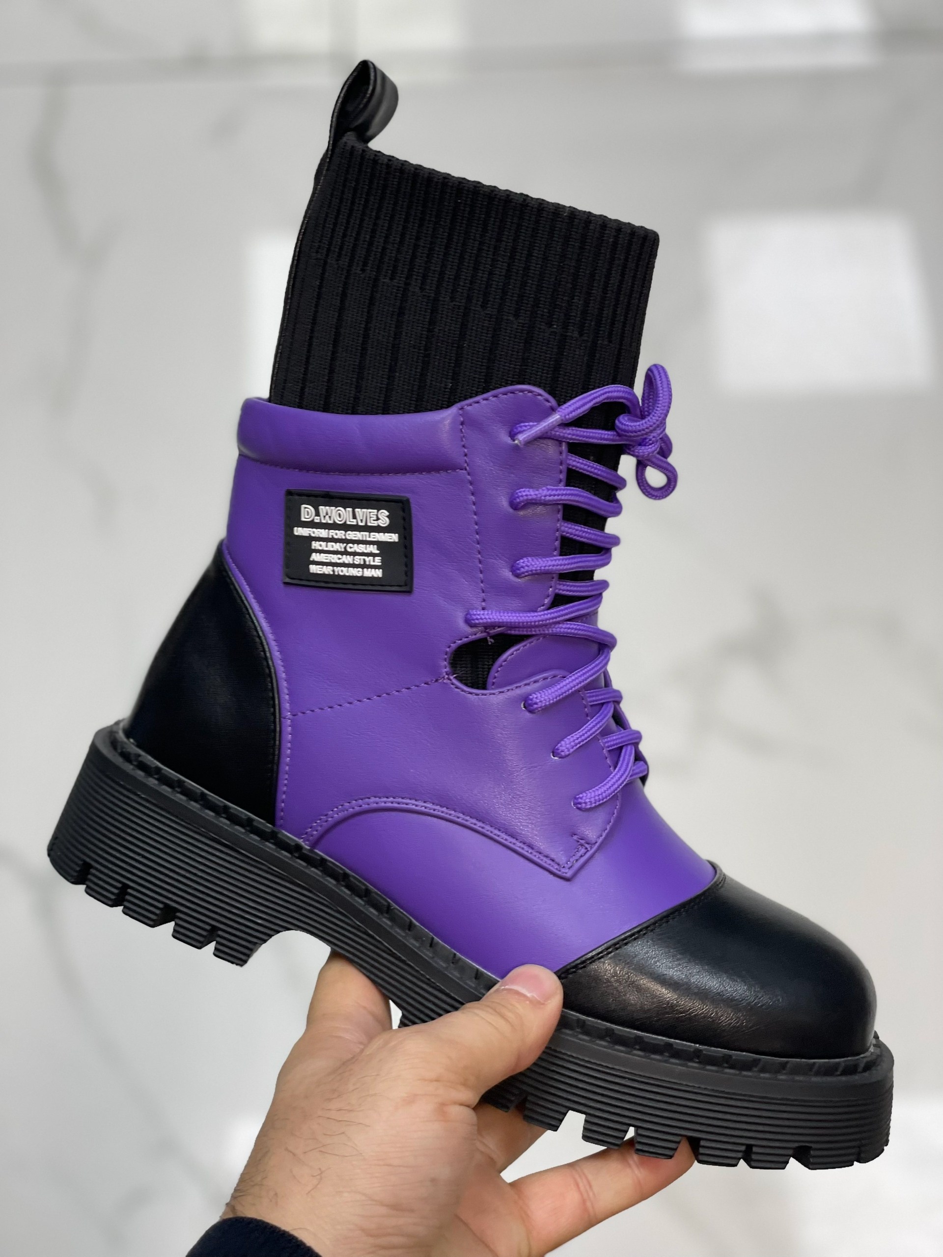 женские ботинки,, женская,фиолетовые ботинки,женские осенние ботинки