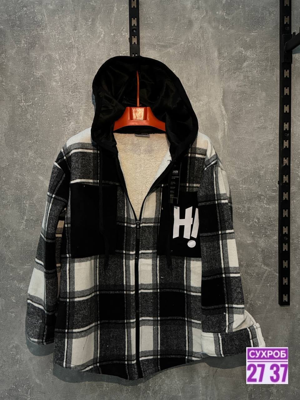 рубашка с капюшоном,теплая рубашка,рубашка теплая в клетку оверсайз,рубашка в клетку с капюшоном,теплая рубашка с капюшоном