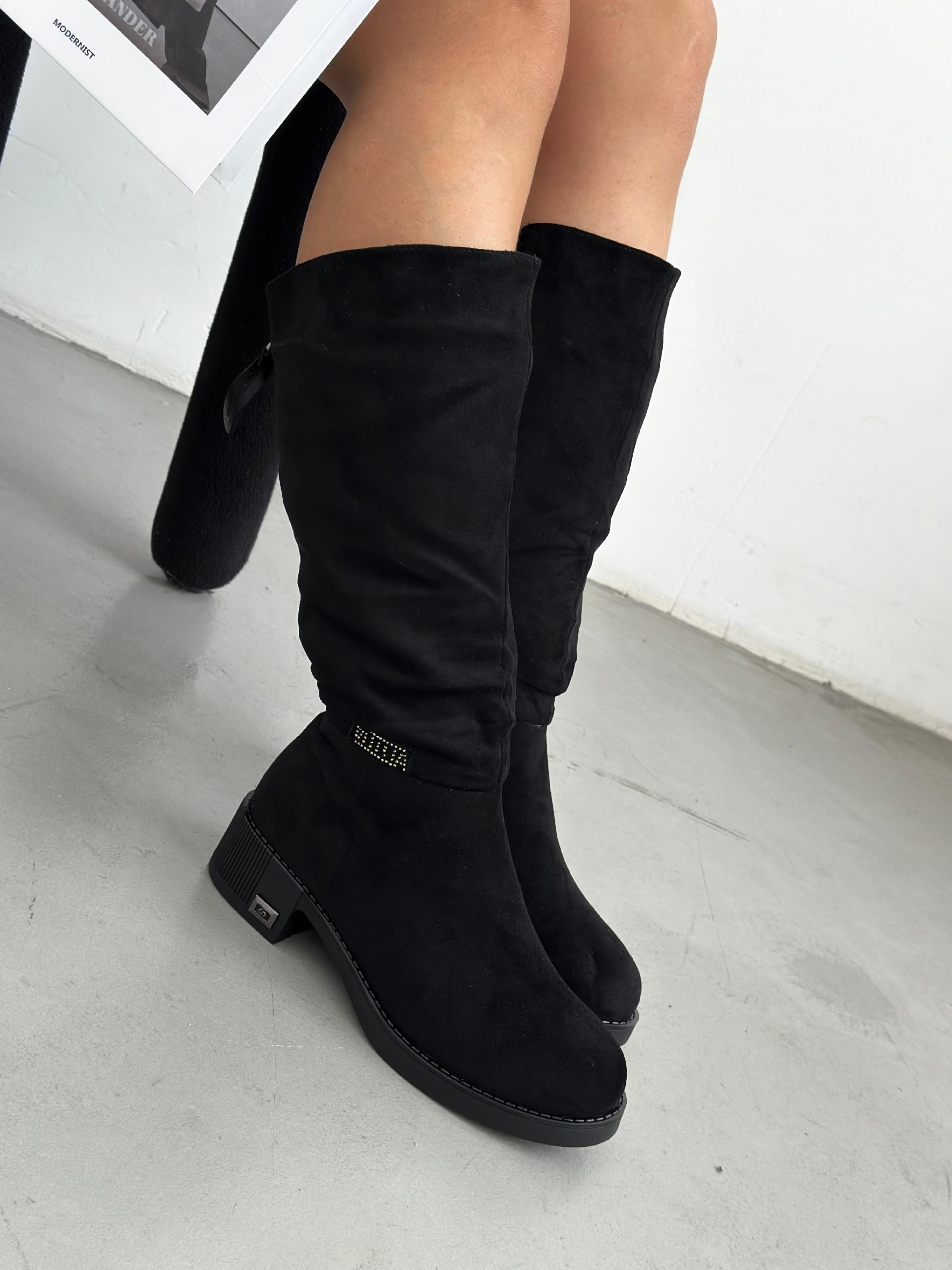 ,женские сапоги,замшевые женские зимние сапоги на плоской подошве,сапоги зимние женские натуральная замша,зимние замшевые сапоги