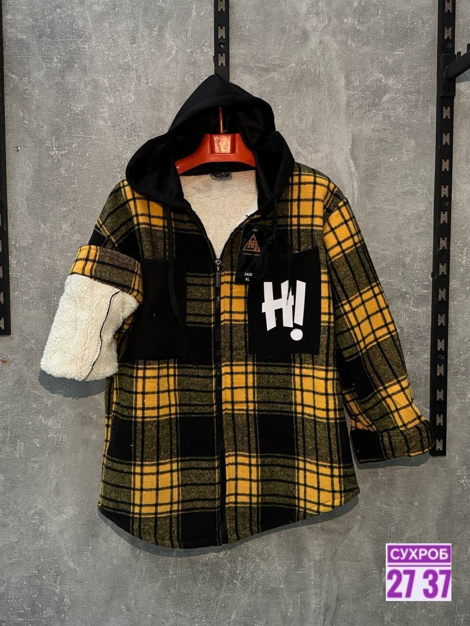 рубашка с капюшоном,теплая рубашка,рубашка теплая в клетку оверсайз,рубашка в клетку с капюшоном,теплая рубашка с капюшоном