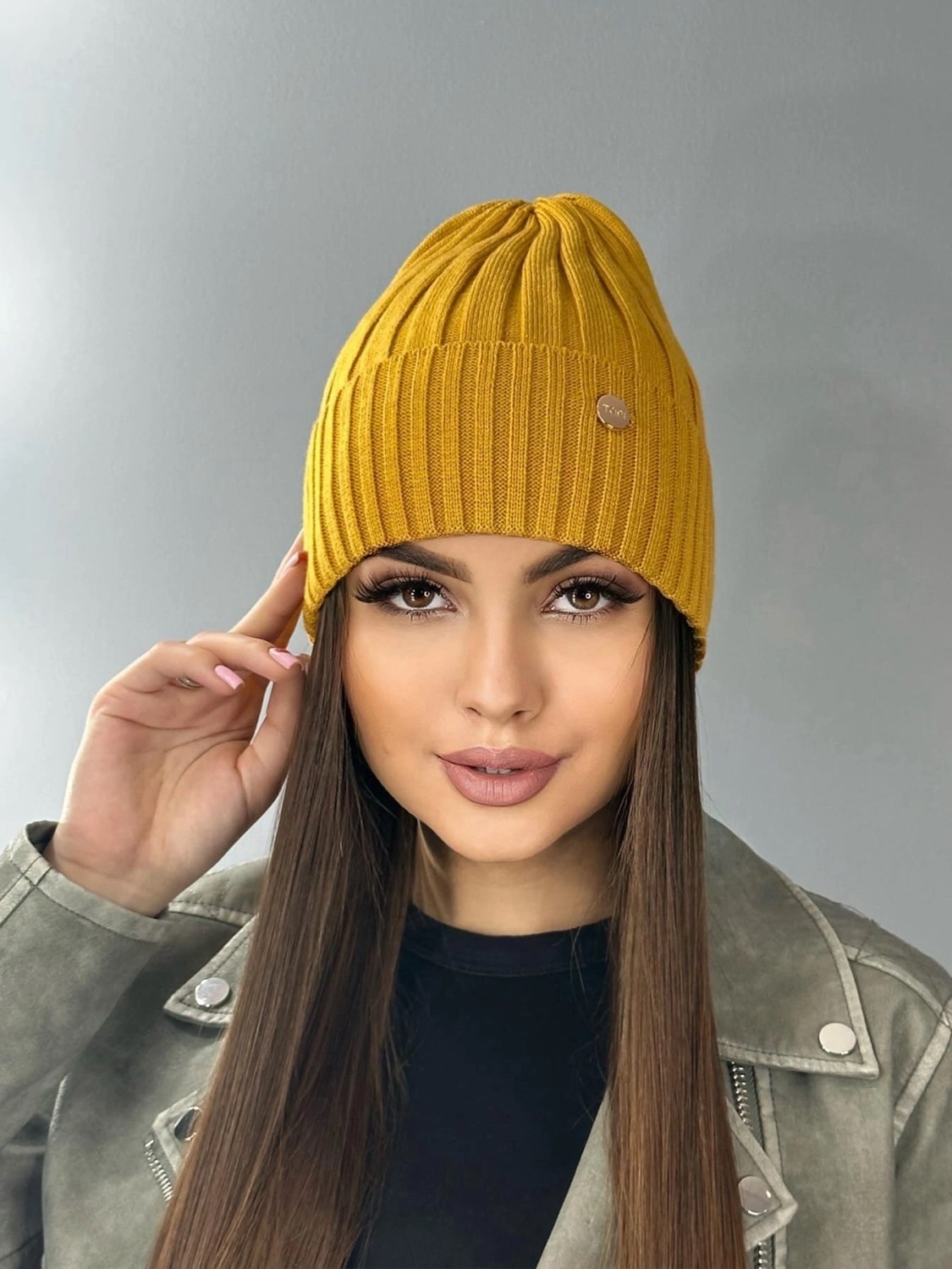 желтая шапка,шапка бини желтая,вязаная шапка бини,шапка горчичный,шапка желтая мужская