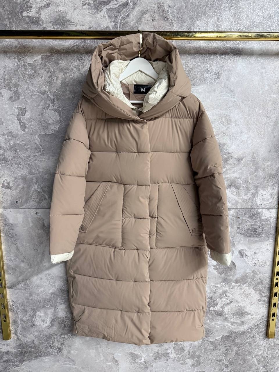 пуховик двусторонний,бежевый пуховик,зимние куртки,пуховики женские,пуховик с капюшоном