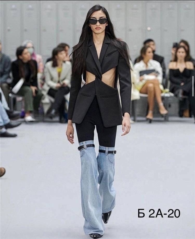 джинсы модные комбинированные,женские джинсовые брюки twotwinstyle,комбинированные джинсы,джинсы женские широкие,брюки джинсы