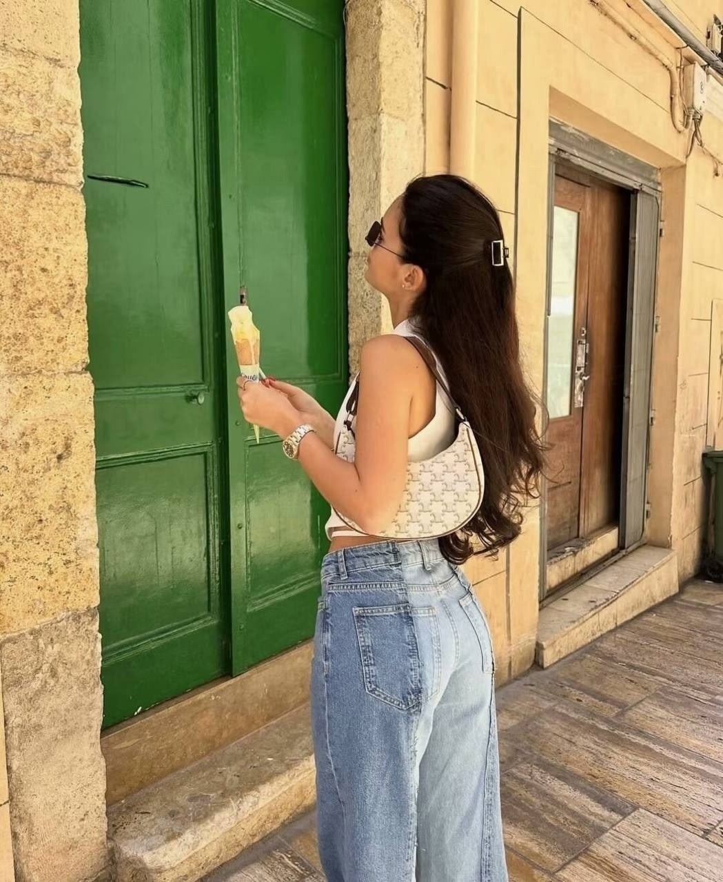 женские джинсы с высокой талией,джинсы палаццо на высоких женщин,элегантные джинсы с широкими штанинами,джинсы модные,джинсы стиль