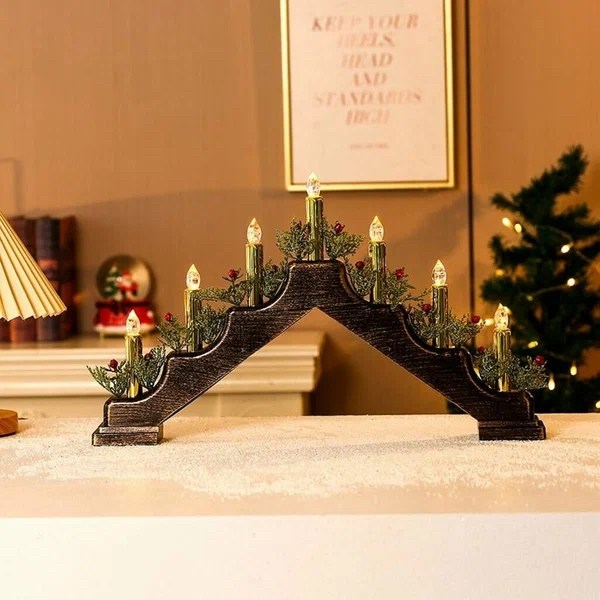 светильник рождественская горка,рождественский подсвечник,рождественские украшения,новогоднее украшение,светильник новогодний рождественская горка