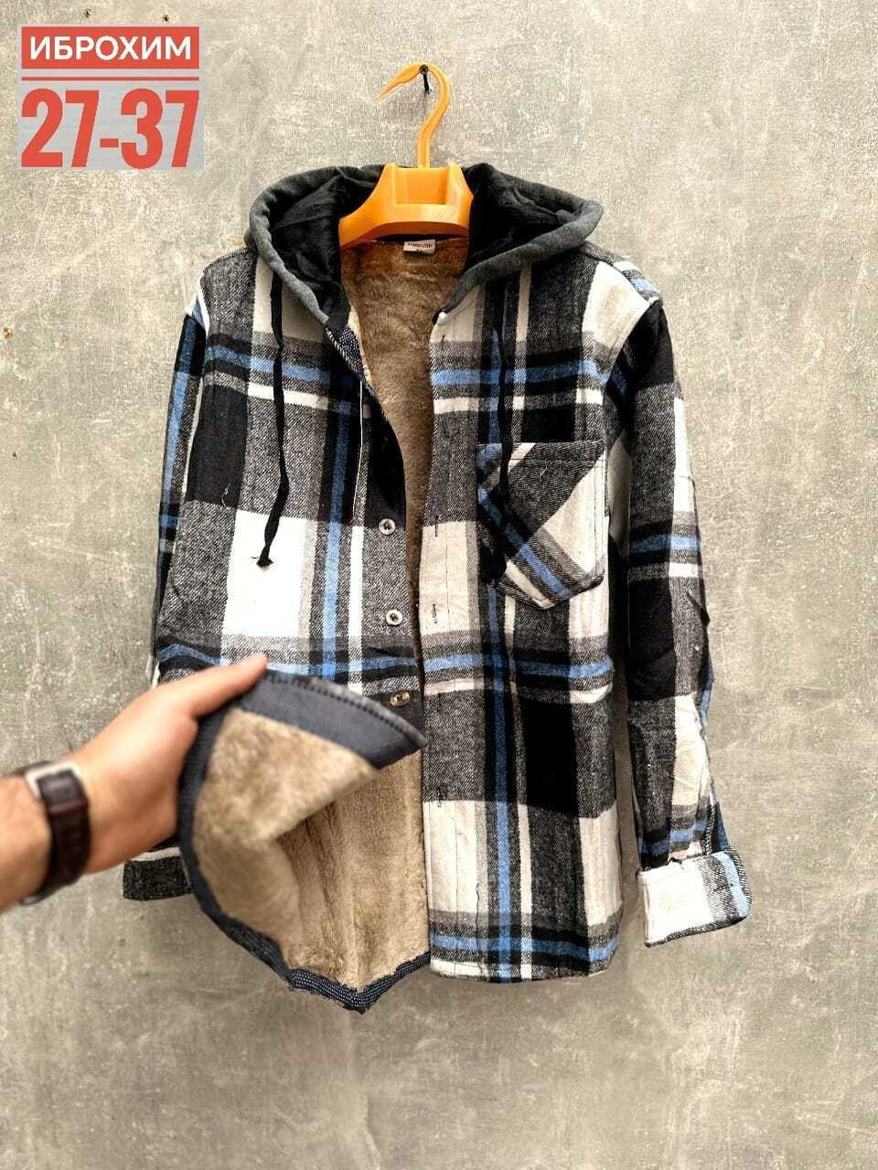 рубашка теплая в клетку с капюшоном,рубашка в клетку с капюшоном,рубашка в клетку теплая с капюшоном универсальная,рубашка теплая в клетку,утепленная рубашка в клетку
