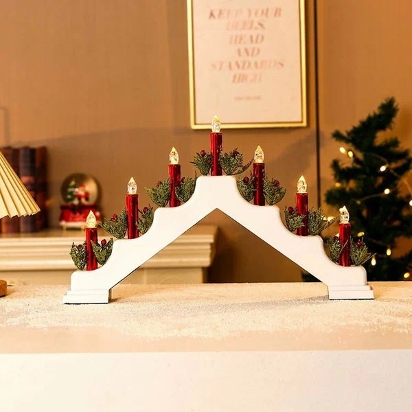 светильник рождественская горка,рождественский подсвечник,рождественские украшения,новогоднее украшение,светильник новогодний рождественская горка