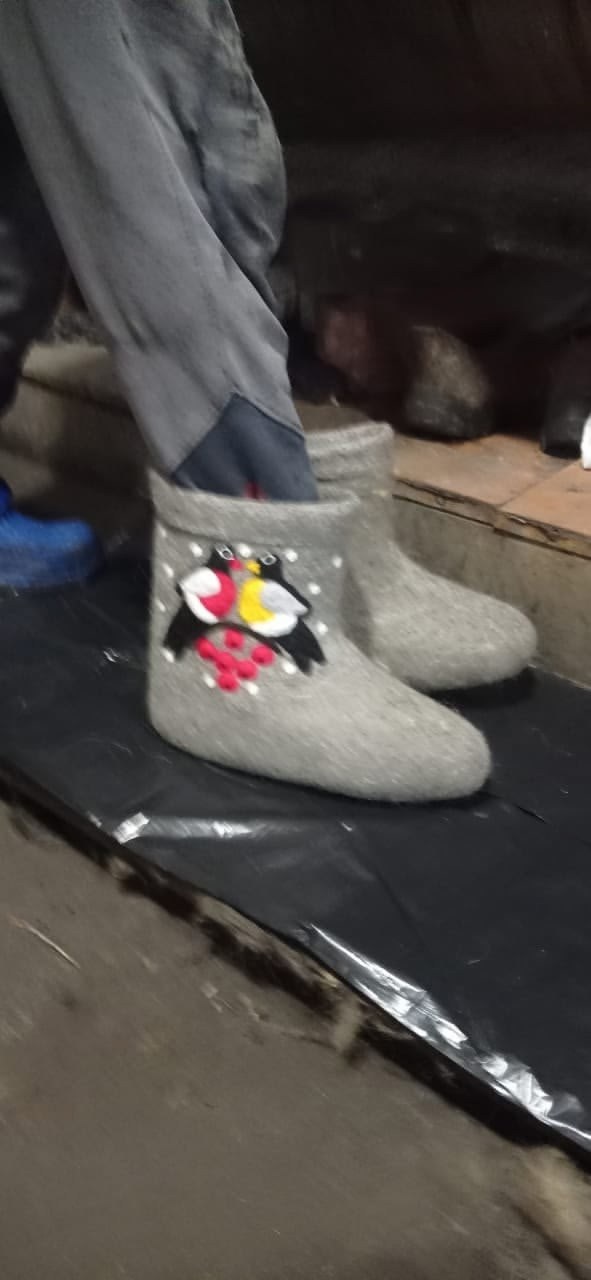 валенки со снегирями,расписные валенки,вышивка на валенках,валенки валенки,зимние валенки