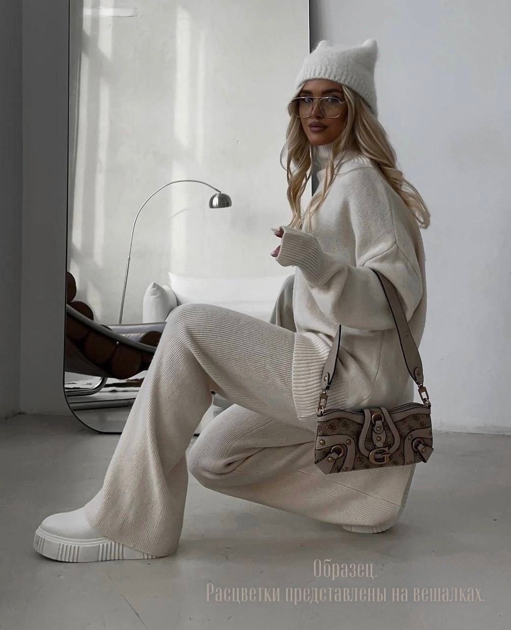 трикотажные костюмы,стильные костюмы,теплый вязаный костюм с брюками,вязаные костюмы,костюм с брюками