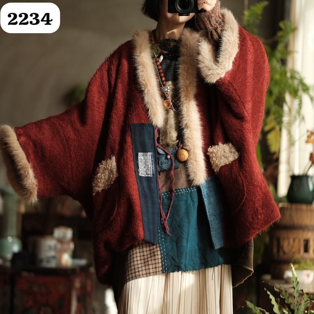 пальто теплое,пальто пэчворк,трикотажная куртка,в стиле бохо,куртка в стиле пэчворк