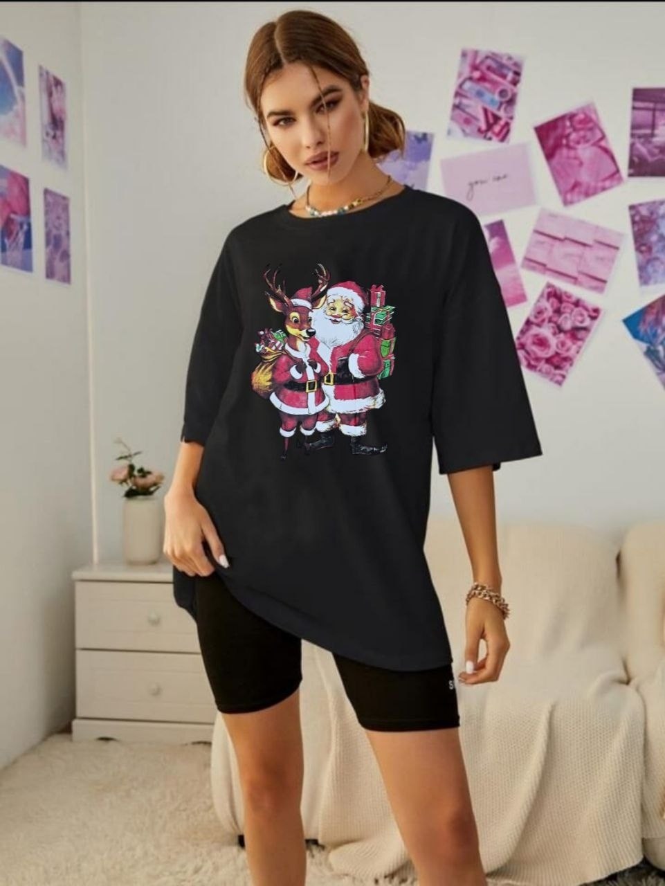 футболка оверсайз с принтами,футболка оверсайз новогодняя,женская футболка оверсайз,футболка оверсайз,футболки женские модные