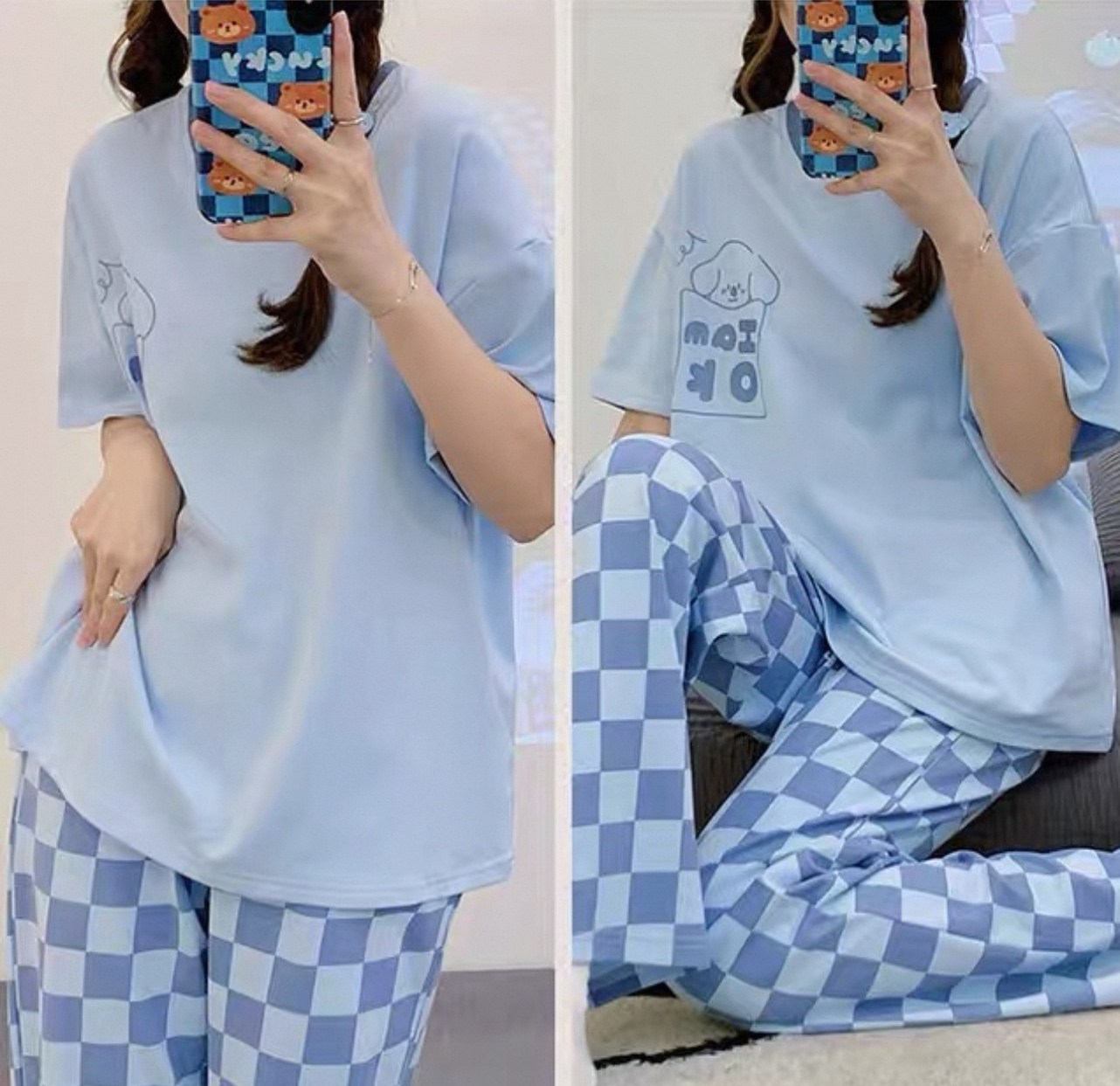 пижама домашний одежда,стильная пижама,пижама корейская,пижамы женски,пижама с санрио