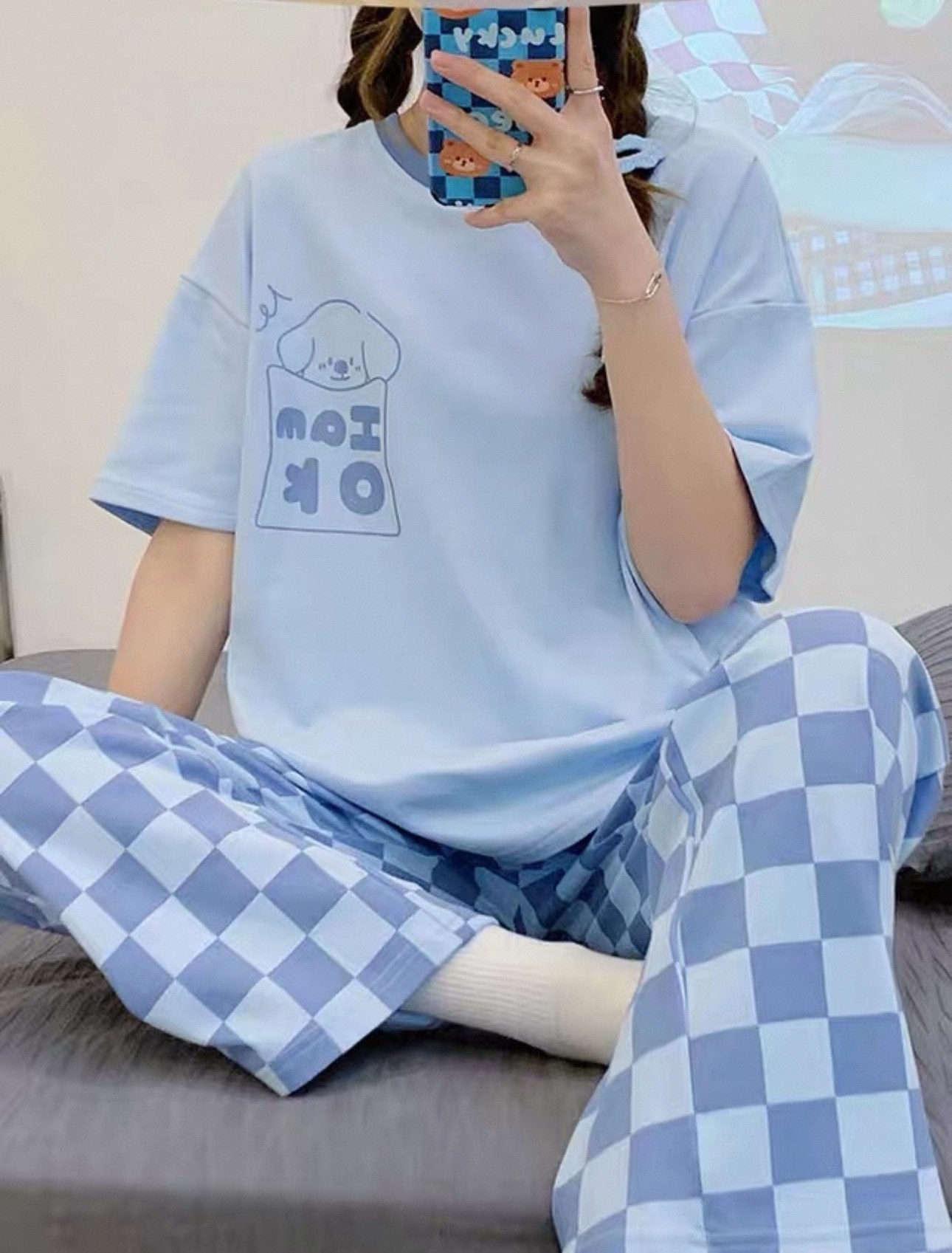 пижама домашний одежда,стильная пижама,пижама корейская,пижамы женски,пижама с санрио