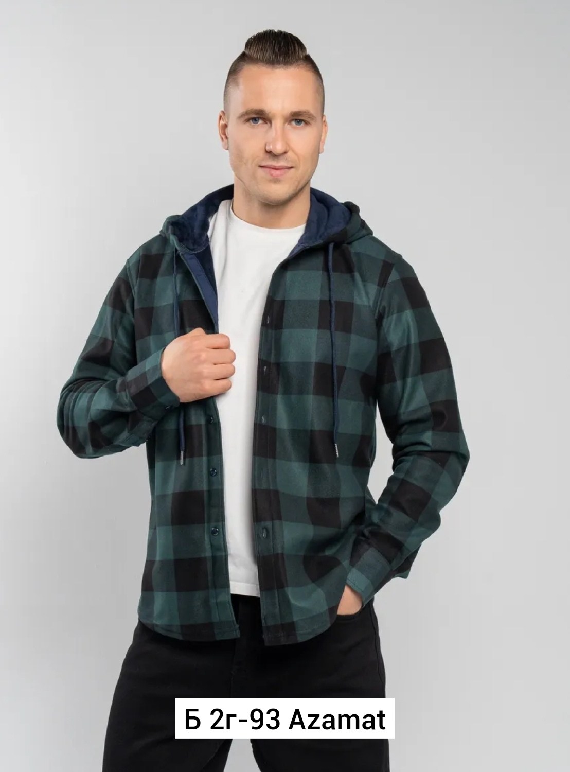 рубашка теплая в клетку с капюшоном apui,рубашка теплая с начесом,рубашка в клетку,рубашка с капюшоном,стильная рубашка