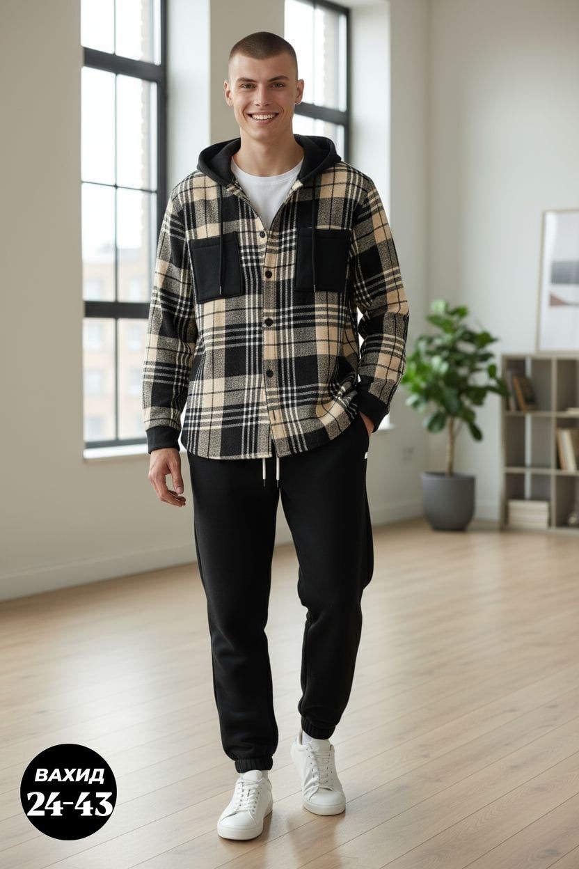 рубашка в клетку мужская,рубашка с капюшоном,мужская мода,рубашка в клетку с капюшоном,рубашка с капюшоном мужская