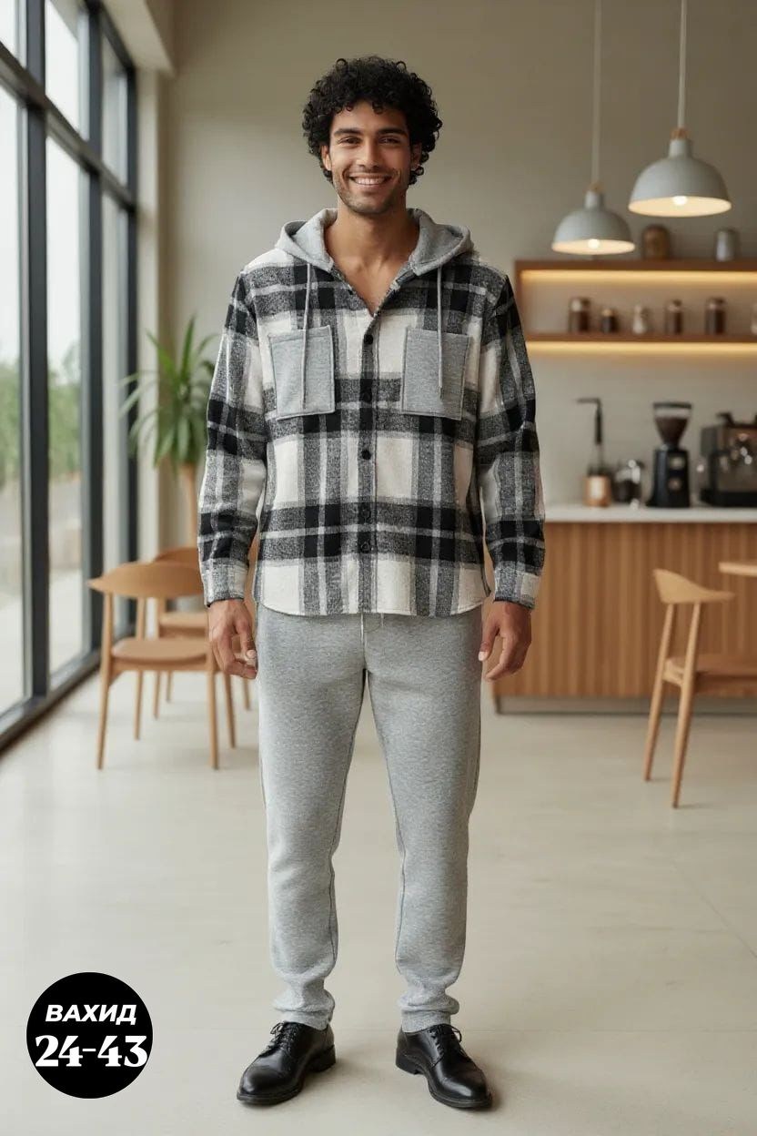 рубашка в клетку мужская,рубашка с капюшоном,мужская мода,рубашка в клетку с капюшоном,рубашка с капюшоном мужская