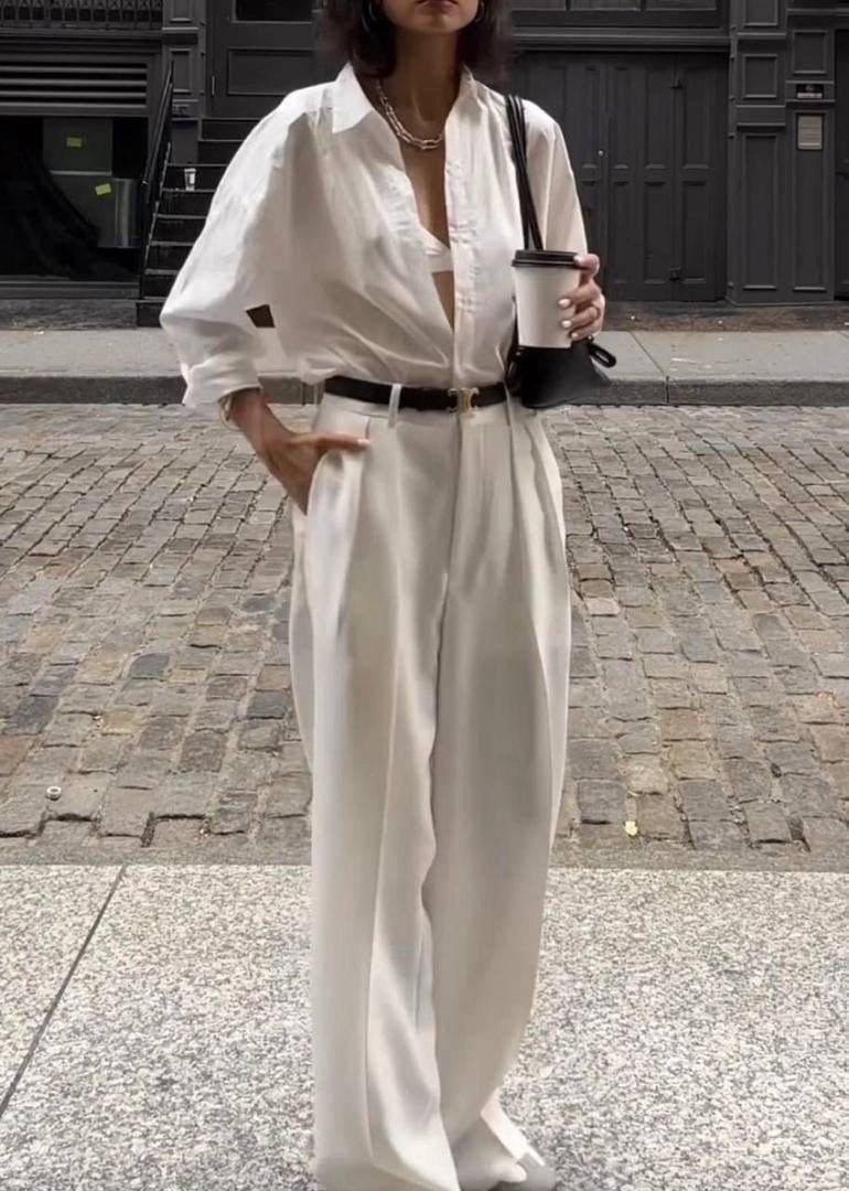 образ с белыми брюками палаццо,белые брюки палаццо,брюки палаццо,брюки палаццо образы