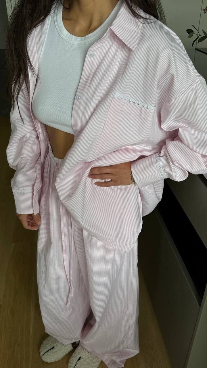 костюмы женские,костюм повседневный,костюмы в пижамном стиле,оверсайз рубашка