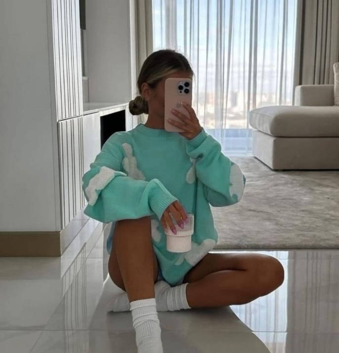 модные свитера,свитер облачко,свитер с принтом,свитер,кофта оверсайз