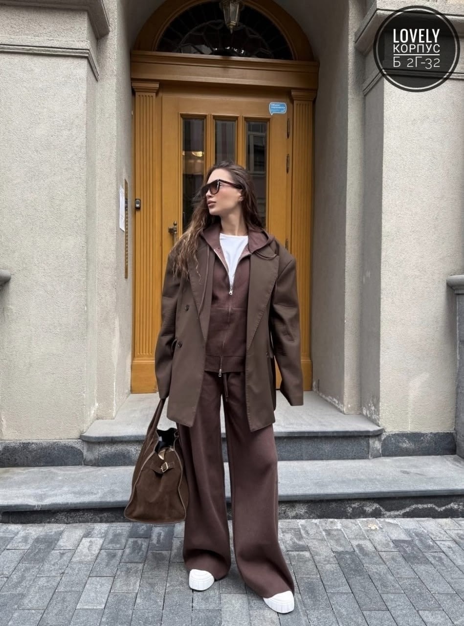 трикотажные костюмы,костюм с брюками,женский трикотажный костюм,костюм свободного кроя,вязаные костюмы