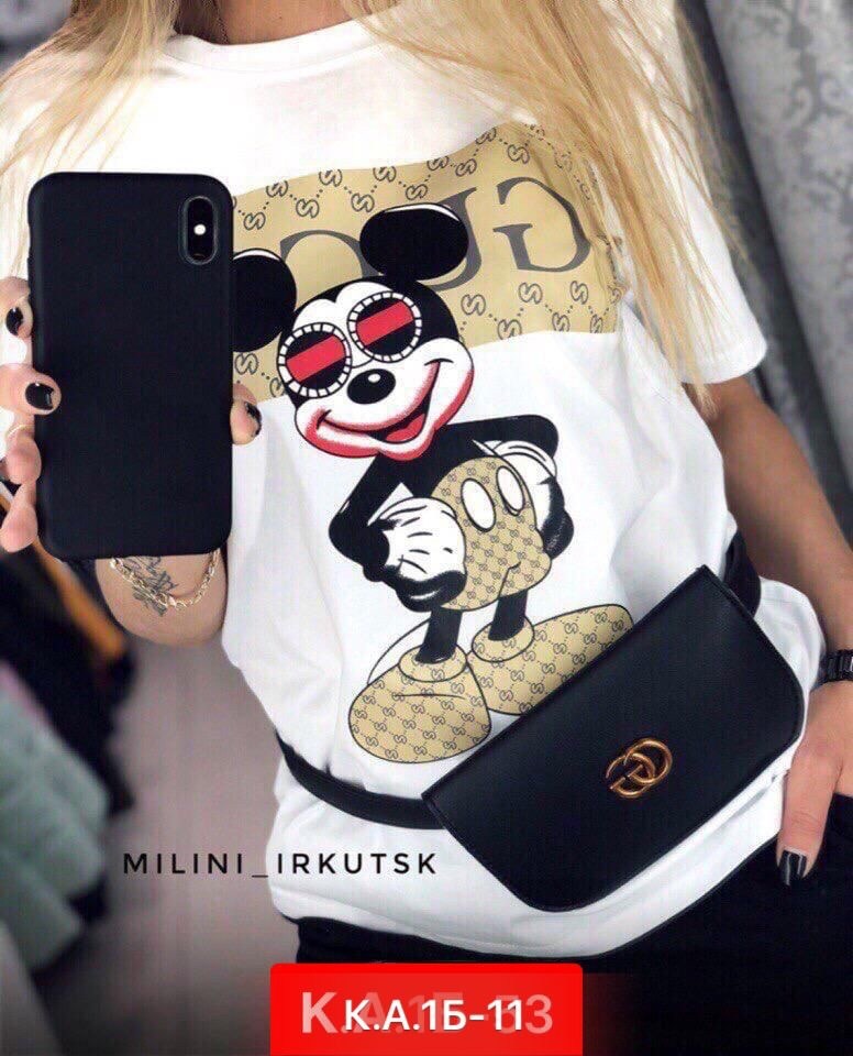 футболка с микки маусом женская,футболка гуччи микки маус,футболка с микки маусом,микки маус футболка,женская футболка великан